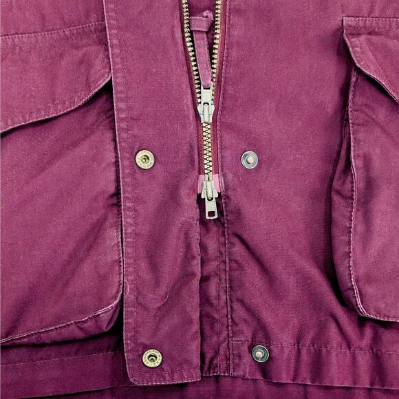 Vintage 90s Eddie Bauer Wool Lined Chore Coat Utility Parka Maroon Red Large EUC - Picture 10 of 16